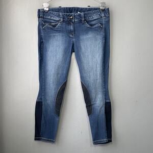 Ariat Skinny Riding Jean Women Size 32 Blue Denim Whipstitch Breeches Equestrian